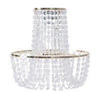 ValueLights Tegan Silver Acrylic Jewel Droplet Pendant Ceiling Light Lamp Shade in Gold
