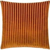 Paoletti Savoy Stripe Velvet Cushion in Bronze | Size: 50 cm x 50 cm