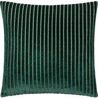 Paoletti Savoy Stripe Velvet Cushion in Emerald | Size: 50 cm x 50 cm