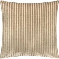 Paoletti Savoy Stripe Velvet Cushion in Beige | Size: 50 cm x 50 cm