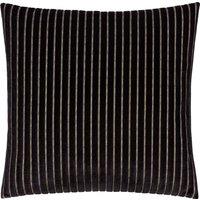 Paoletti Savoy Stripe Velvet Cushion in Black | Size: 50 cm x 50 cm
