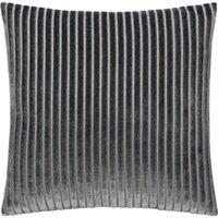Paoletti Savoy Stripe Velvet Cushion in Charcoal | Size: 50 cm x 50 cm