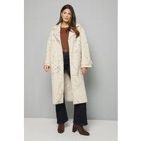 Wallis Women's Floral Three Button Collared Coat in Cream | Size: 18