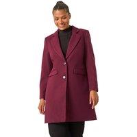 Roman Women's Tailored Single Breasted Coat in Plum | Size: 20