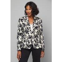 Wallis Women's Floral Puff Sleeve Jacket in Cream | Size: 10