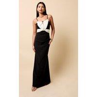 Little Mistress Women's Black & Cream Contrast Maxi Dress | Size: 10