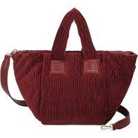 Fontanella Fashion Women's Crinkle Luxe Large Pleated Velvet Quilted Top Handle Tote Bag in Wine