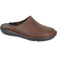 Roamers Men's Leather Clogs in Brown | Size: 12