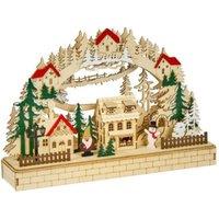 Samuel Alexander 40cm Battery Operated Wooden Christmas Alpine Scene with LEDs