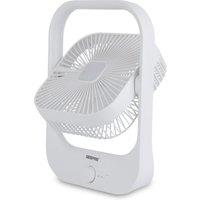 Geepas Rechargeable Desk Cooling Fan 3 Speed 5-7h Runtime in White