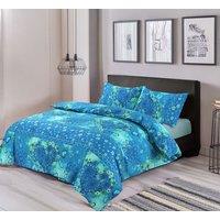 Snug City Duvet Cover & Pillowcase Set Love Heart Design Polycotton Bed Linen in Teal | Size: Single