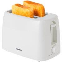 Geepas 2 Slice Bread Toaster 6 Level Browning Control with Crumb Tray Small Slot in White