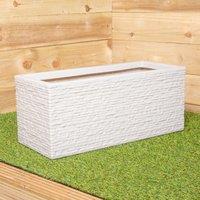 Samuel Alexander 25cm Plastic Slate Effect Garden Patio Trough in Stone in Grey