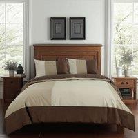 Snug City Duvet Cover & Pillowcase Set Patchwork Modern Design Bed Linen in Chocolate | Size: King