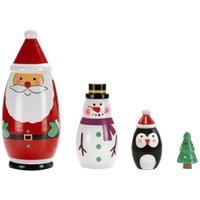Samuel Alexander 16cm Hand Painted Wooden Christmas Santa Festive Figurine Set