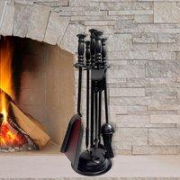Marco Paul 16" Traditional Fireside Set Fireside Accessories Set for Home Fireplace in Black