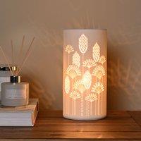 Hestia White Ceramic Floral Table Lamp