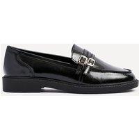 Linzi Women's Portland Black Faux Leather Loafers | Size: 7-Standard Fit