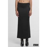 Urban Classics Women's Glitter Elasticated Maxi Skirt in Black | Size: XL