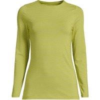 Lands' End Women's Cotton Modal Long Sleeve Crew Neck Top in Lime | Size: 20