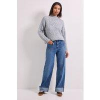 Dorothy Perkins Women's Charcoal Cable Button Detail Jumper | Size: XL