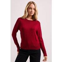 Dorothy Perkins Women's Berry Crew Neck Button Cuff Jumper | Size: Small