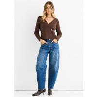 Gini London Women's Chocolate Button Wrap Compact Knit Cardigan | Size: Medium/Large