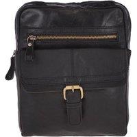 Ashwood Leather Men's Real Leather Vintage Flight Shoulder Bag in Black