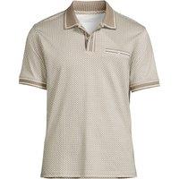 Lands' End Men's Tipped Supima Polo Shirt With Pocket in Ivory | Size: Large