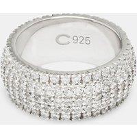 Cernucci Men's 5 Row Band Ring in Metallic Silver | Size: 8