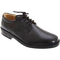 Roamers Men's Flexi Plain Leather Gibson Shoes in Black | Size: 8