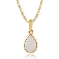 Gemondo Women's Classic Pear Opal Pendant in 9ct Yellow Gold in White | Size: 18 inches