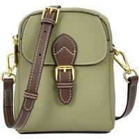 House of Leather Women's Womens Real Leather Cross Body Bag Small Size Sling Pouch Elizabeth Black in Green