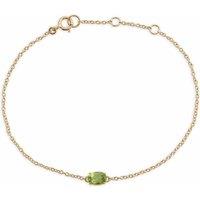 Gemondo Women's Classic Oval Peridot Single Stone Bracelet in 9ct Yellow Gold in Green | Size: 7 inches
