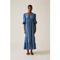 Tiered Denim Dress