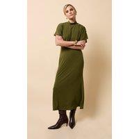 Little Mistress Women's Khaki Button Detail Midaxi Dress | Size: 12