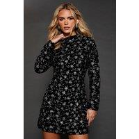 Dorothy Perkins Women's Dp Luxe Petite Black Embroidered Velvet Mini Dress | Size: 8