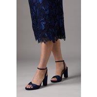 Coast Women's Clover Twist Front Satin Block Heel Platform Sandals in Navy | Size: 7