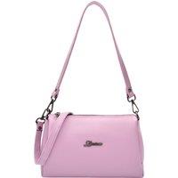House of Leather Women's Womens Real Leather Shoulder Bag Small Size Handbag Chelo Black in Lilac