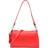 House of Leather Women's Womens Real Leather Shoulder Bag Small Size Handbag Chelo Black in Red