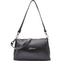 House of Leather Women's Womens Real Leather Shoulder Bag Small Size Handbag Chelo Black