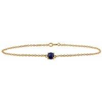 Gemondo Women's Classic Round Sapphire Checkerboard Bracelet in 9ct Yellow Gold in Blue | Size: 7 inches