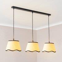 ValueLights Dutton Black Trim Scallop 3 Drop Black Diner Ceiling Pendant Light with Bulbs
