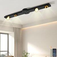 Garwarm LED Ceiling Light 24W Dimmable Ceiling Lamp, 4-Rotatable Lights in Black
