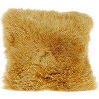 Fenland England Real Sheepskin Fluffy Cushion in Yellow