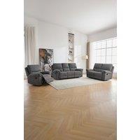 Fosse 1 + 2 + 3 Seater Manual Recliner Fabric Modern Living Sofa