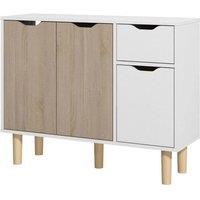 EONLION Modern 2-Door Sideboard, 2-Drawer Storage Cabinet Organizer in White