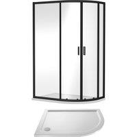 Balterley Ruwa Offset Quad Shower Suite RH, 1200 x 800mm Tray & Enclosure Black