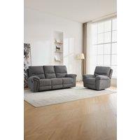 Fosse 1 + 3 Seater Manual Recliner Fabric Modern Living Sofa