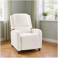 Living and Home Single Sofa Recliner Armchair Reclining Chair in White